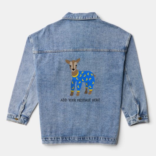 Geitenwissing van pyjama's, gepersonaliseerd denim jacket (Achterkant)