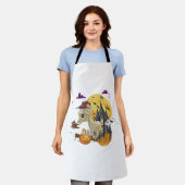 Geitenwitch Broom Pumpkin Halloween Costuum Schort (Gedragen)