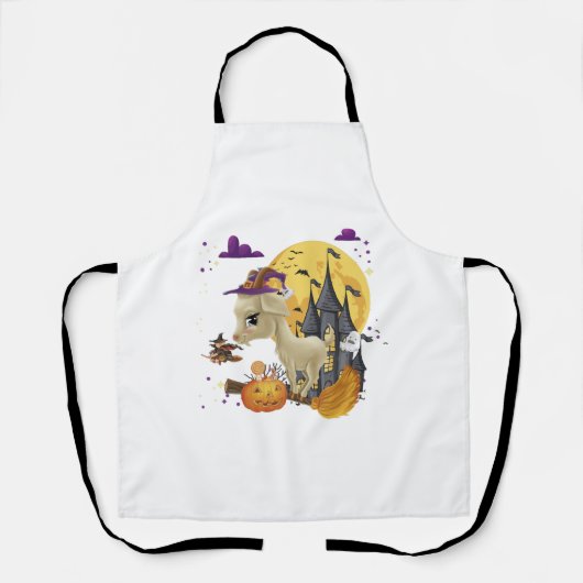 Geitenwitch Broom Pumpkin Halloween Costuum Schort (Voorkant)