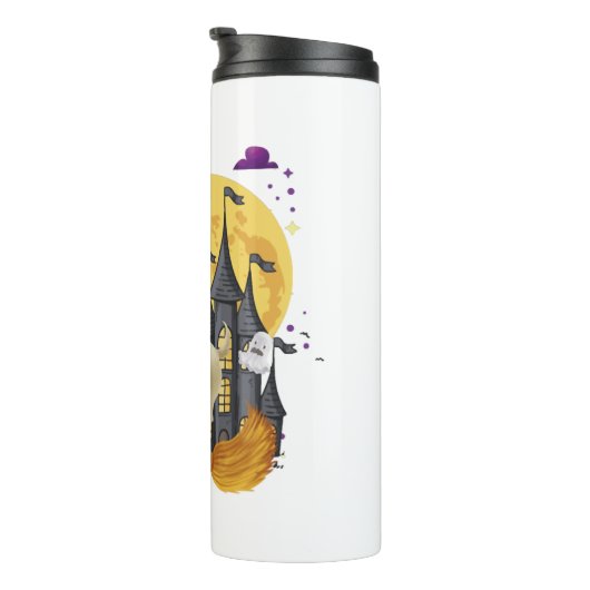 Geitenwitch Broom Pumpkin Halloween Costuum Thermosbeker (Geroteerd rechts)