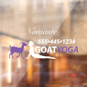 Geitenyoga met telefoonnummer raamsticker (Vel 2)