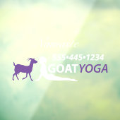 Geitenyoga met telefoonnummer raamsticker (Vel 3)