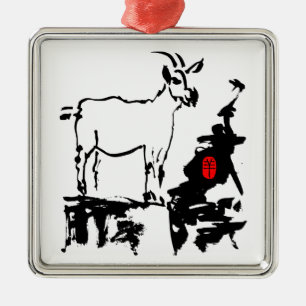 Geitgesteente Vietnamees Chinees jaar Zodiac Metal Metalen Ornament