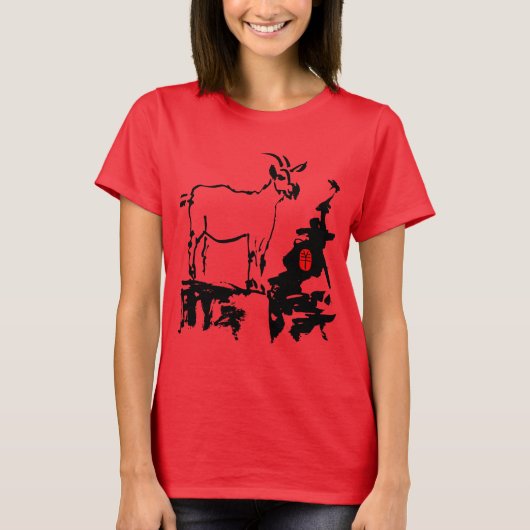 Geitgesteente Vietnamees Chinees jaar Zodiavrouwen T-shirt (Voorkant)