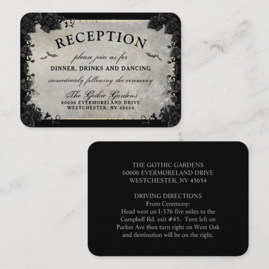 Geitic Bats Grey Halloween Reception Kaarten Visitekaartje (Voorkant / Achterkant)