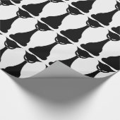 Geitic black cat silhouette wrapette paper cadeaupapier (Hoek)