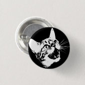 Geitic Cat Feral Evil Scary Growl Fangs Ronde Button 3,2 Cm (Voorkant /achterkant)