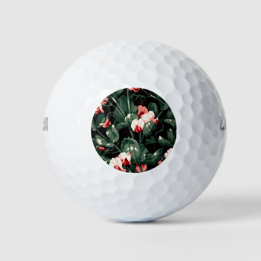 Geitic Flower Pattern Transparent Aesthetic Flower Golfballen (Voorkant)