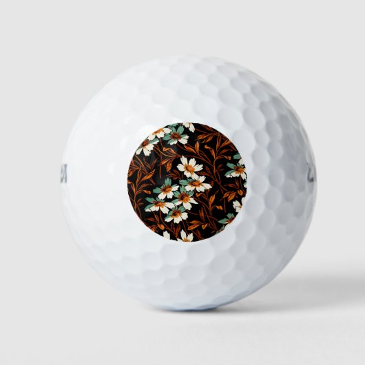 Geitic Flower Pattern Transparent Aesthetic Flower Golfballen (Voorkant)