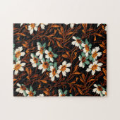 Geitic Flower Pattern Transparent Aesthetic Flower Legpuzzel (Horizontaal)