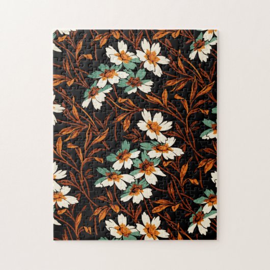 Geitic Flower Pattern Transparent Aesthetic Flower Legpuzzel (Verticaal)
