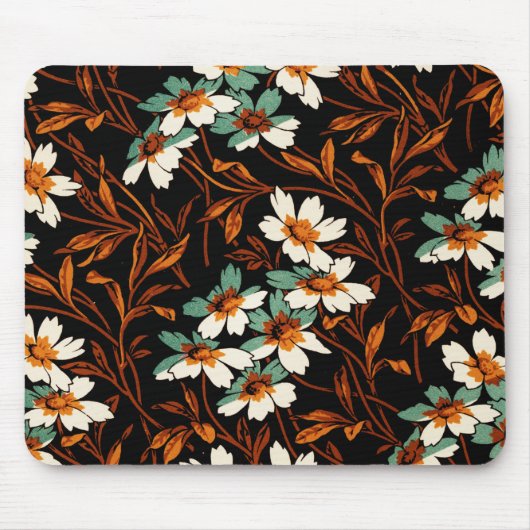 Geitic Flower Pattern Transparent Aesthetic Flower Muismat (Voorkant)