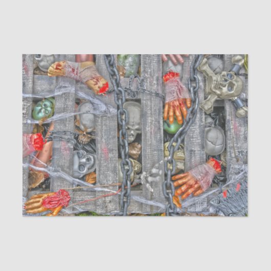 Geitic Halloween Skulls Chains and Body Parts Tissuepapier (Voorkant)