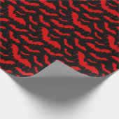 Geitic Red Driving Blood Bats Halloween Cadeaupapier (Hoek)