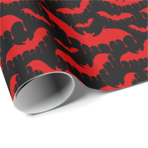 Geitic Red Driving Blood Bats Halloween Cadeaupapier
