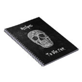 Geitic Skull Head Black White Recipes om te sterve Notitieboek (Rechterzijde)