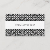 Geitic Skull White en Black Pattern Visitekaartje (Voorkant)