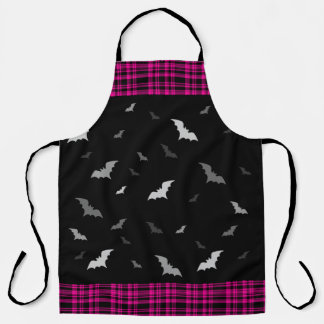 Geitic Vampire Bats Pset Black & Pink Apron Schort