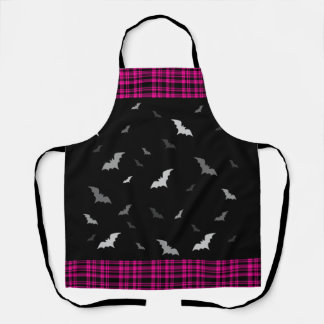 Geitic Vampire Bats Pset Black & Pink Apron Schort