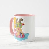 Geitje in een Flamingo Float - Koffie Mok (Voorkant links)