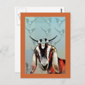 Geitje met mooie kunst briefkaart (Voorkant / Achterkant)
