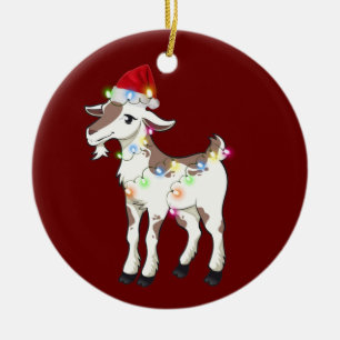 Geitje met Pet kerst Keramisch Ornament