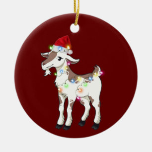 Geitje met Pet kerstmis Keramisch Ornament
