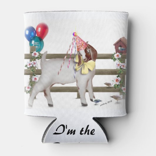 Geitje met verrassingsbericht onderaan blikjeskoeler (Voorkant)