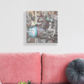 Geitje op de Merry-GoRound Canvas Afdruk (Insitu (Woonkamer))