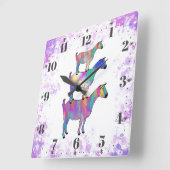 Geitkleurige waterverf vierkante klok (Hoek)