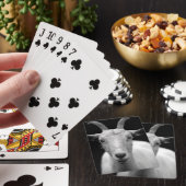 Geitportret in zwart-wit pokerkaarten (Insitu)