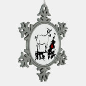 Geitrotsen Lunar Vietnamees nieuwjaar O Tin Sneeuwvlok Ornament (Links)