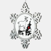 Geitrotsen Lunar Vietnamees nieuwjaar O Tin Sneeuwvlok Ornament (Rechts)