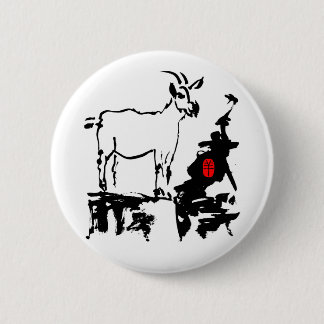 Geitsteen Vietnamees Chinees jaar Zodiac-Button Ronde Button 5,7 Cm