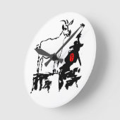 Geitsteen Vietnamees Chinees jaar Zodiac R Clock Ronde Klok (Hoek)