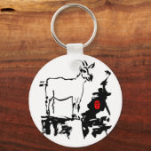 Geitsteen Vietnamees Chinees jaar Zodiac-Sleutelha Sleutelhanger (Voorkant)