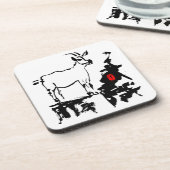 Geitsteen Vietnamese Chinees jaar dierlijk Onderze Bier Onderzetter (Linkerzijde)