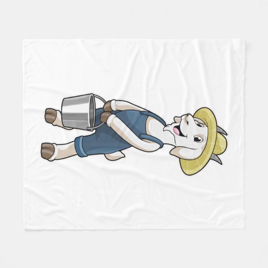 Geitte als boer met Bucket Fleece Deken (Voorkant (Horizontaal))