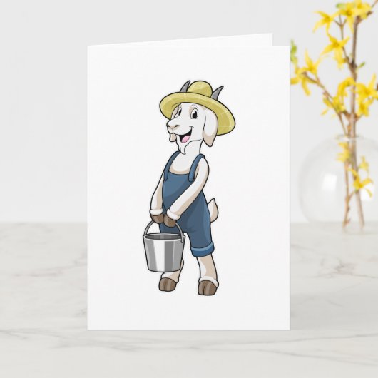 Geitte als boer met Bucket Kaart (Gele Bloem)