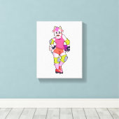 Geitte als gealigneerde Skater met gealigneerde Sc Canvas Afdruk (Insitu (Houten vloer))