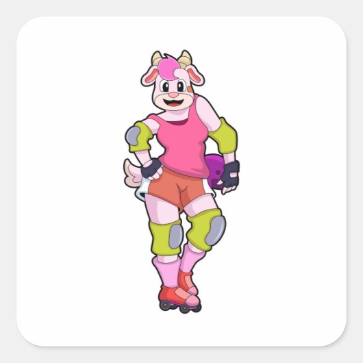 Geitte als gealigneerde Skater met gealigneerde Sc Vierkante Sticker (Voorkant)