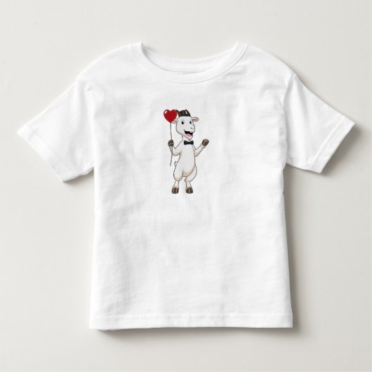Geitte als Groom met Heart Balloon Kinder Shirts (Voorkant)