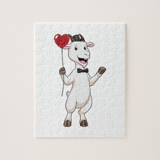 Geitte als Groom met Heart Balloon Legpuzzel (Verticaal)