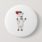 Geitte als Groom met Heart Balloon Ronde Button 7,6 Cm (Voorkant)