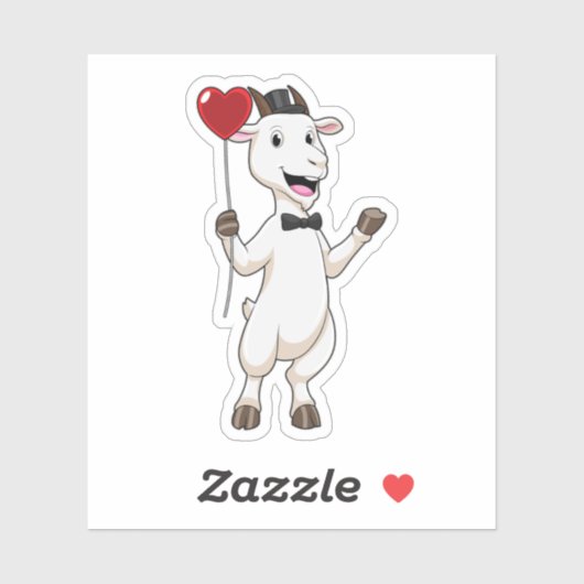 Geitte als Groom met Heart Balloon Sticker (Vel)