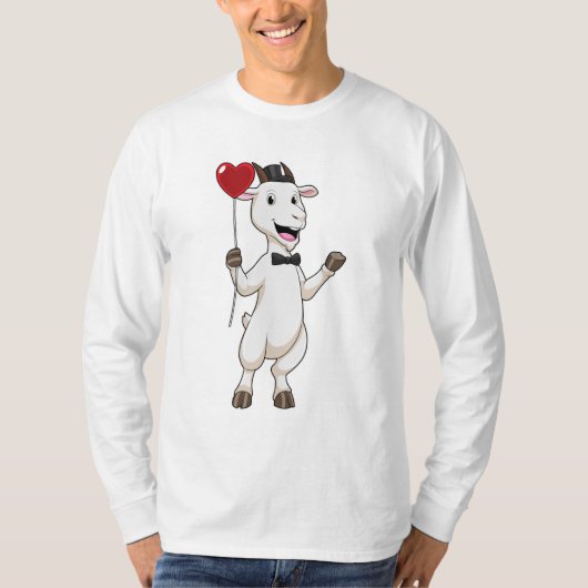 Geitte als Groom met Heart Balloon T-shirt (Voorkant)