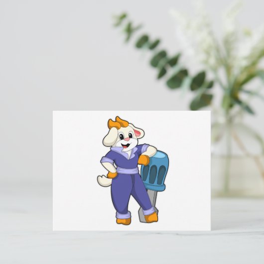 Geitte als mechanisch met schroevendraaier briefkaart (Staand voorkant)