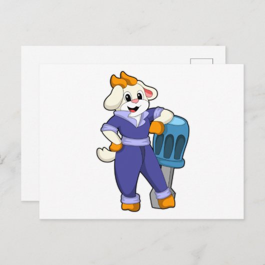 Geitte als mechanisch met schroevendraaier briefkaart (Voorkant / Achterkant)