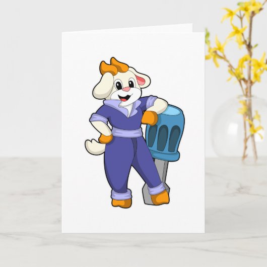 Geitte als mechanisch met schroevendraaier kaart (Gele Bloem)