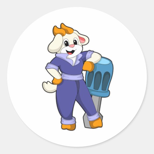 Geitte als mechanisch met schroevendraaier ronde sticker (Voorkant)